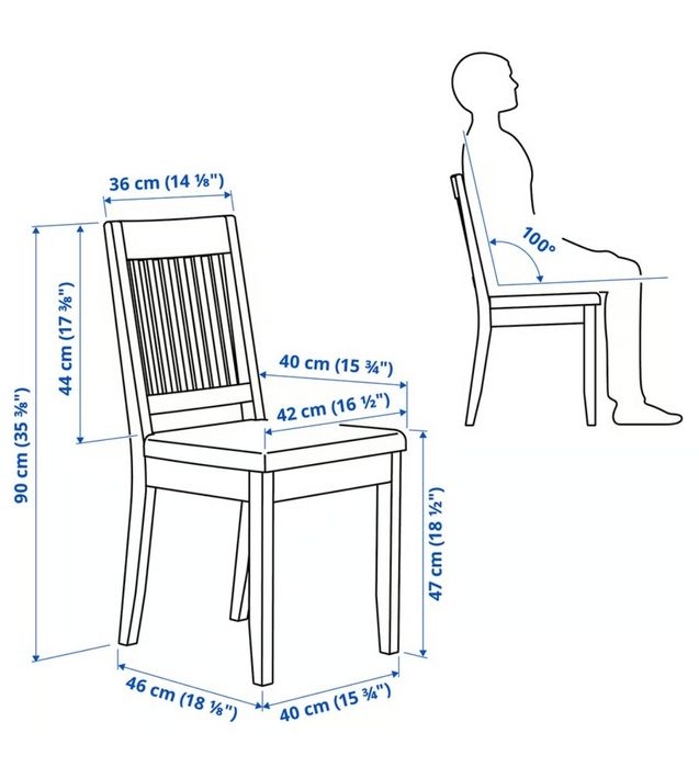 Conjunto de 4 cadeiras IKEA NASINGE
