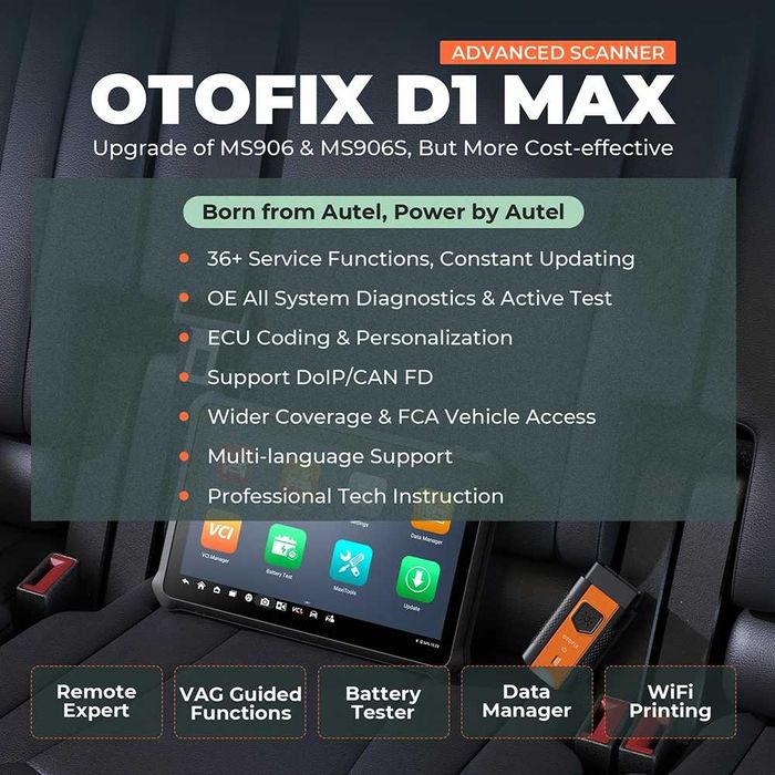Autel OTOFIX D1 MAX Máq Diagnóstico OBD Codificação 40 Funções (NOVO)