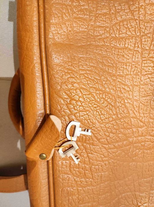 Retro walizka torba PRL jasny brąz