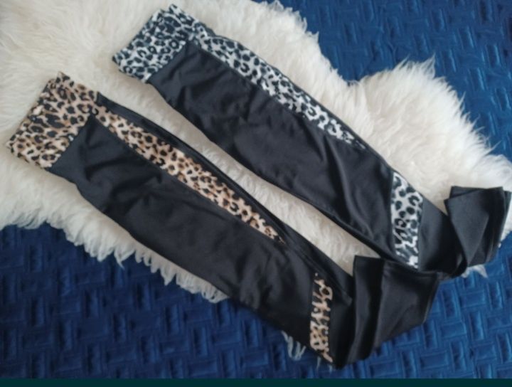 Nowe Legginsy panterka r. L