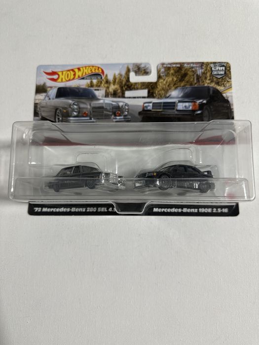 Hot wheels premium 2pak 2 pack 72 mercedes-benz 280 sel 4.5 mercedes-benz 190e 2.5-16 target exclusive