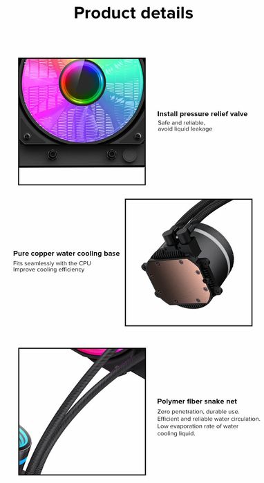 Chłodzenie wodne GameMax ICEBURG 360 Infinity 360 mm ARGB, biała