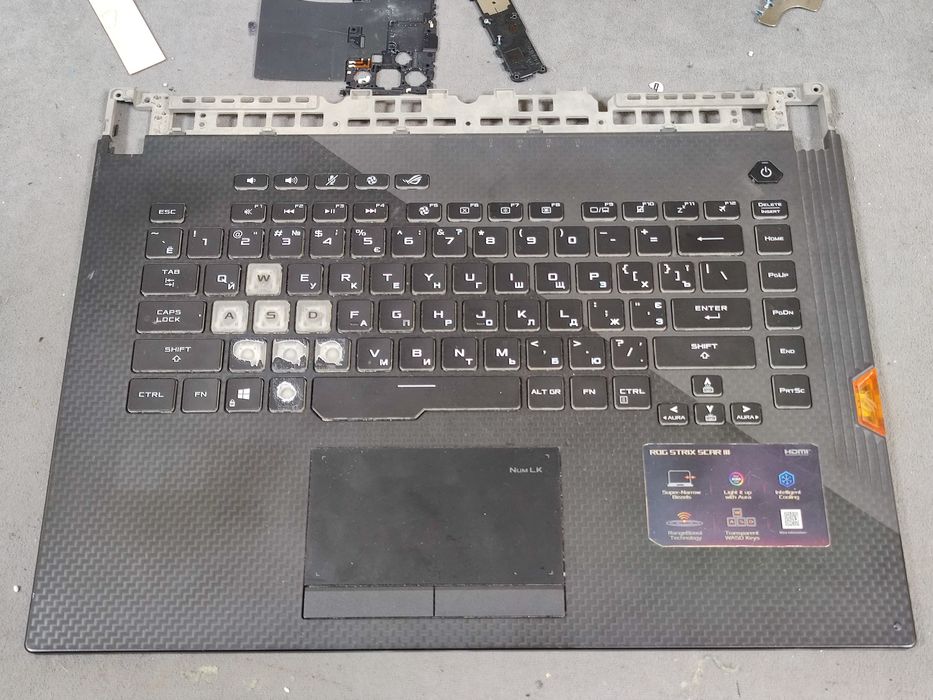 ASUS ROG Strix G531GU клавіатурний модуль, клавіатура, тачпад.