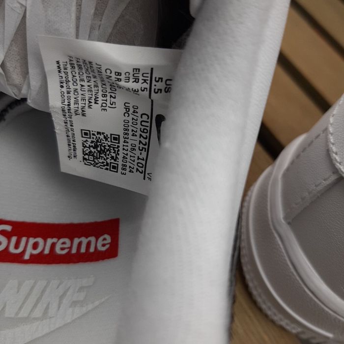 ТОП! Кросівки Supreme x Nike Air Force 1 Low White/Black білі з чорним 41 42 43 44 45