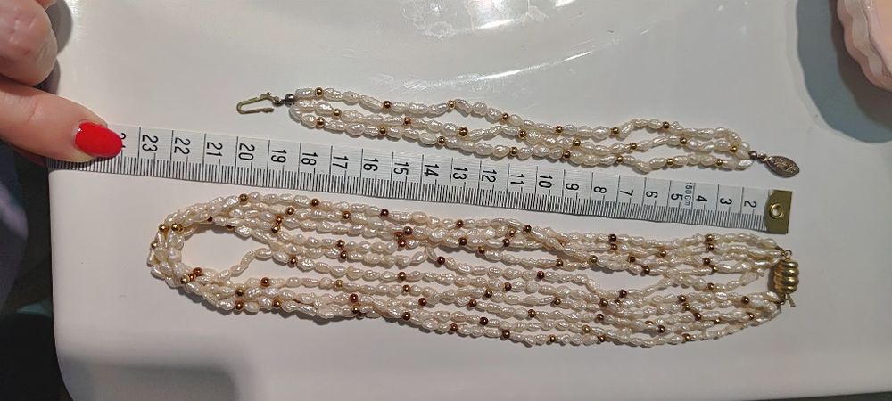 Perły naturalne komplet