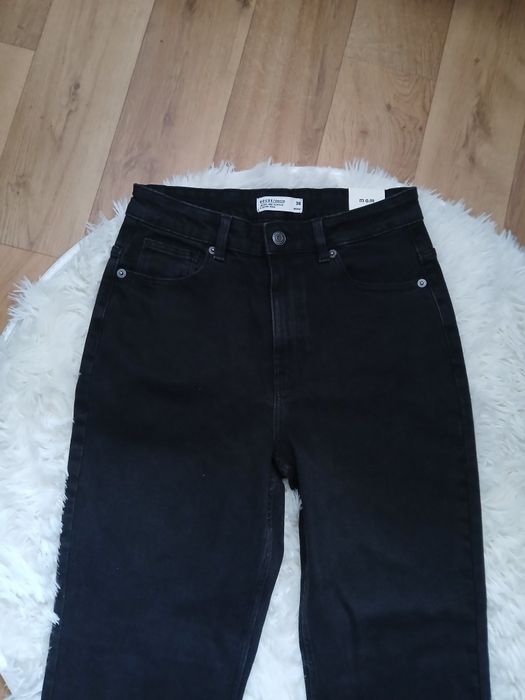 Czarne jeansy czarne M mom jeans M