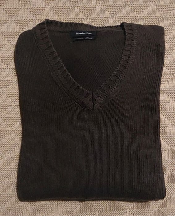 Camisola com decote em V Massimo Dutti