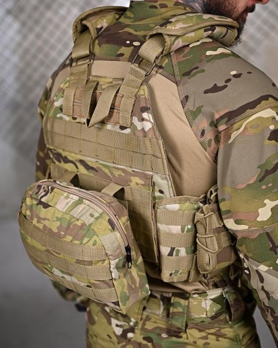 Плитоноска з напашником + Рюкзак/ мультикам плитоноска / плитоноска