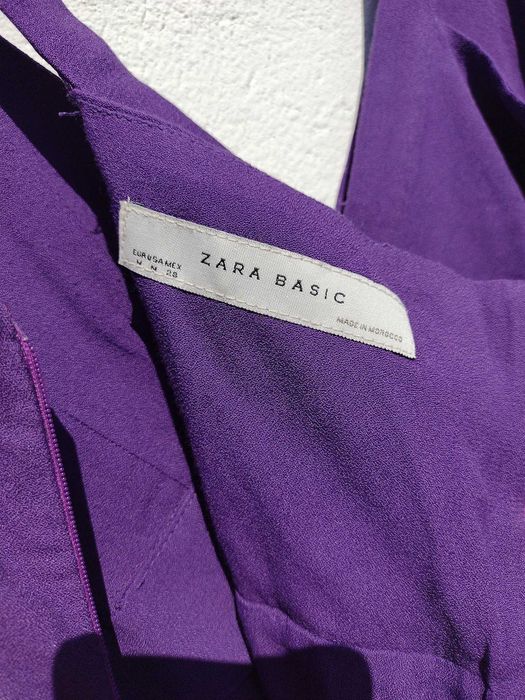 Платье фиалкового цвета Zara сиреневое фиолетовое размер S M