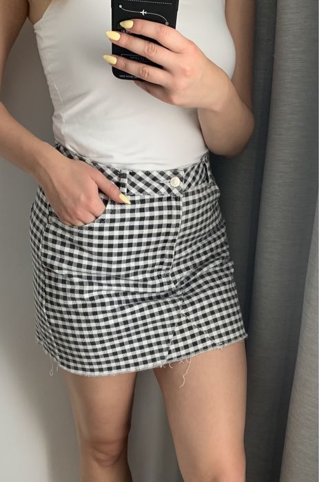 Spódniczka w kratkę mini vichy Topshop Moto 40 L