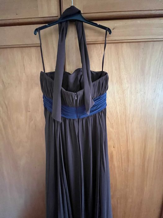 Vestido Comprido com faixa azul