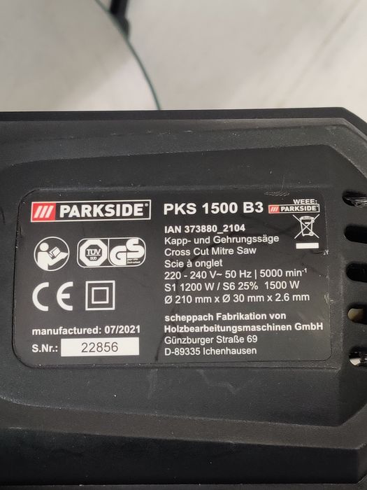 НОВА торцовка по дереву с Германии Parkside PKS 1500/пила торцовая