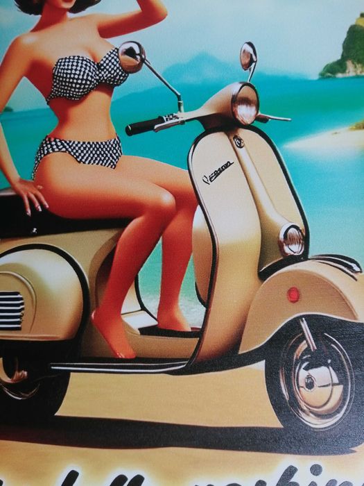 placa em metal , Vespa