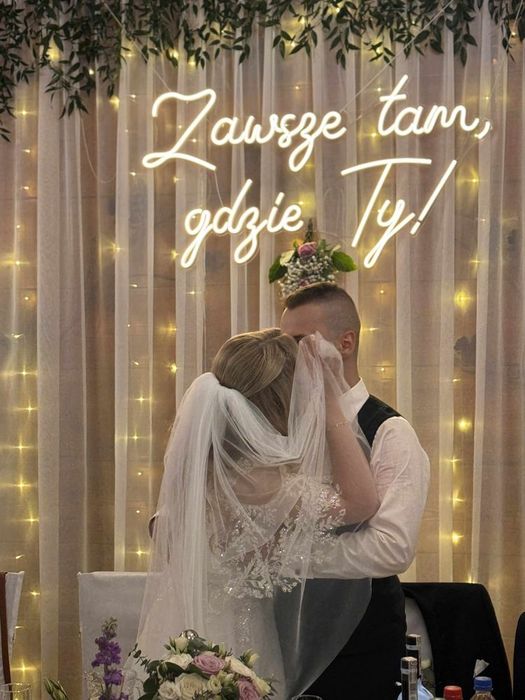 Napisy led/neony na ściankę Najlepsze dopiero przed Nami  Razem lepiej