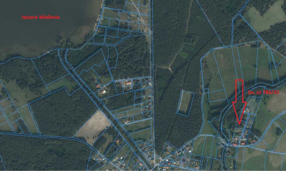 Duża działka budowlana 1861m2. Jezioro, las. Gwda Wielka.