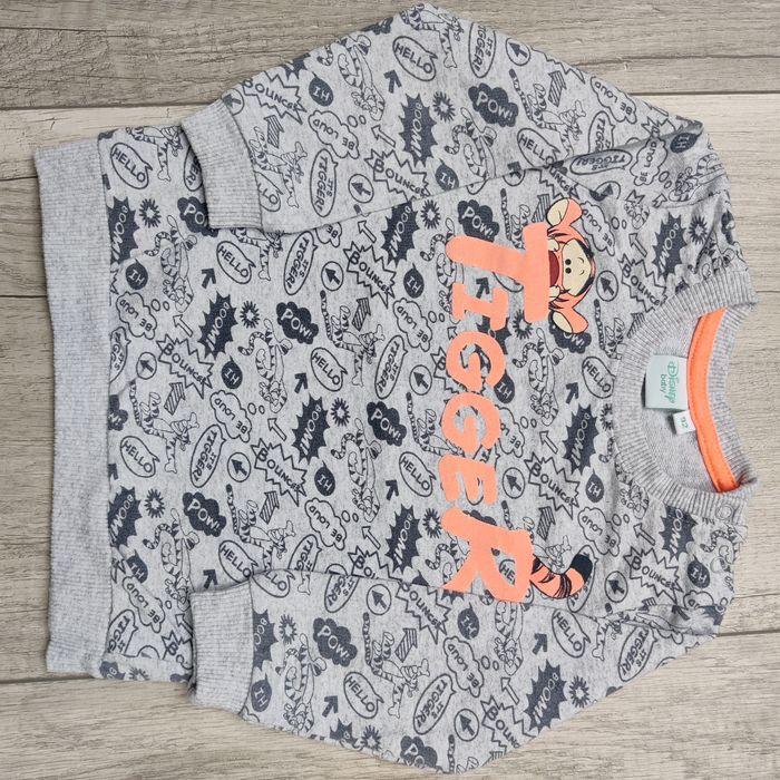 Szara bluza chłopięca, Tygrysek, Disney Baby, rozmiar 92
