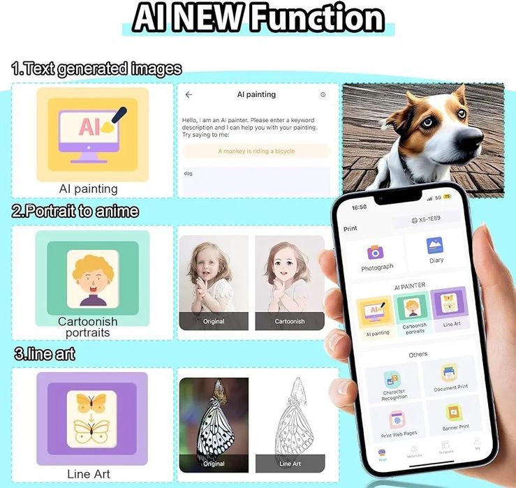 Mini drukarka naklejek Bluetooth Smart Pocket Inkless termiczna drukar