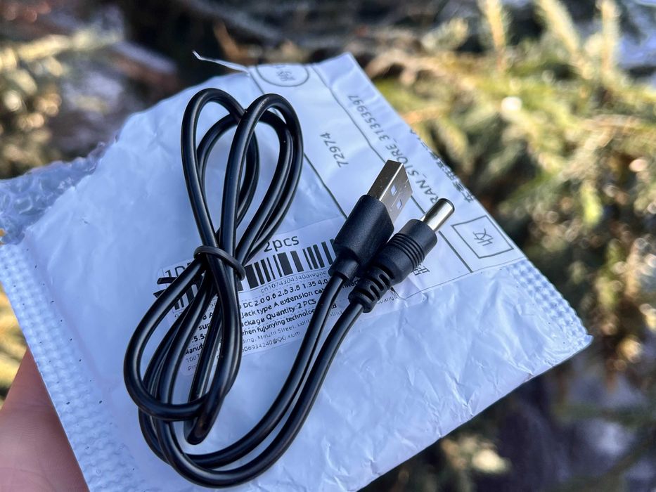 USB-A на штекер 5.5мм x 2.1мм кабель питания зарядный