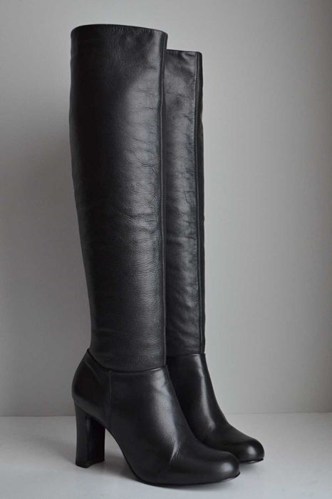 Kozaki Cate Gray z WYSOKĄ cholewką do kolana 38