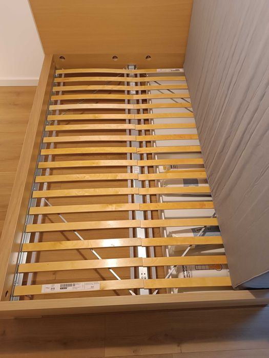 Łóżko Ikea MALM dąb bielony 140 x 200 cm plus materac NOWE Okazja TRÓJMIASTO