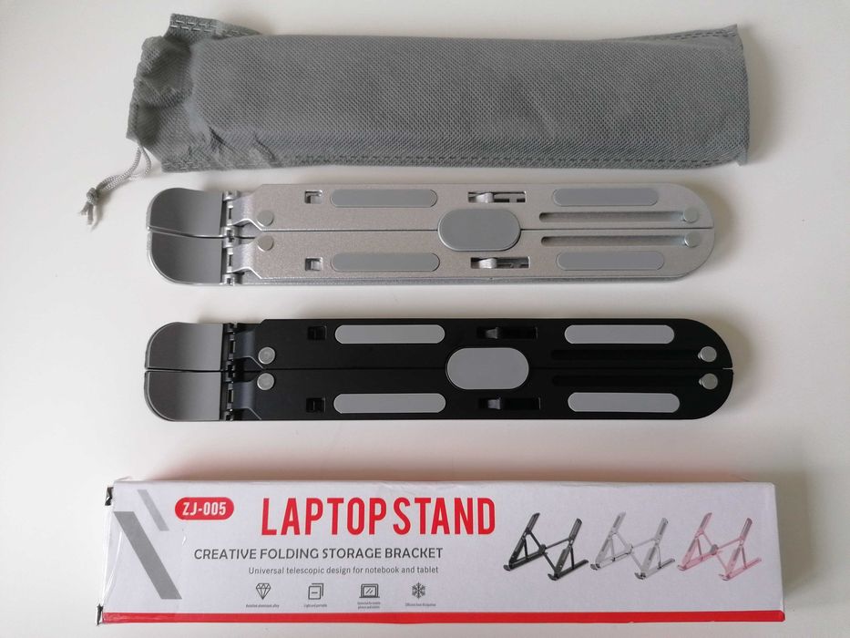 Suporte para portátil dobrável e ajustável, de alumínio.