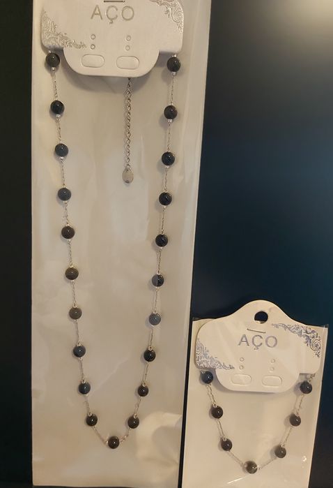 Conjuntos em aço de colar e pulseira