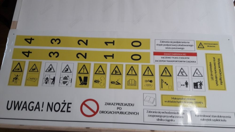 Naklejki piktogramy wóz paszowy sano siloking metal fach