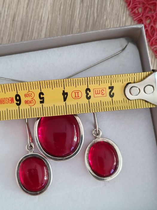 Zestaw srebro i bursztyn bałtycki