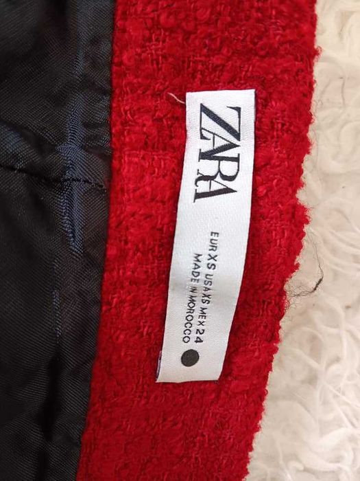 Mini saia tweed Zara XS vermelho