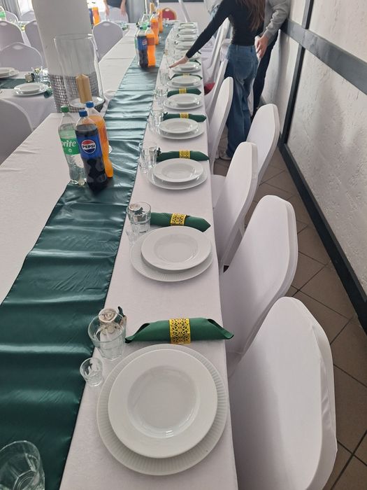 Bieżnik atłasowy, butelkowa zieleń, 7szt 30x170 cm