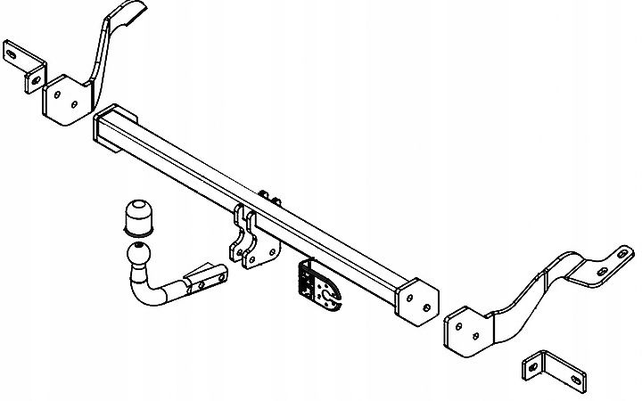 hak holowniczy + wiązka 7pin peugeot partner 2 2008-2018 4380mm 1600kg