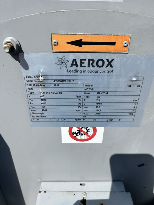 Wentylator przemysłowy promieniowy Aerox 7.5kW 4000m3/h