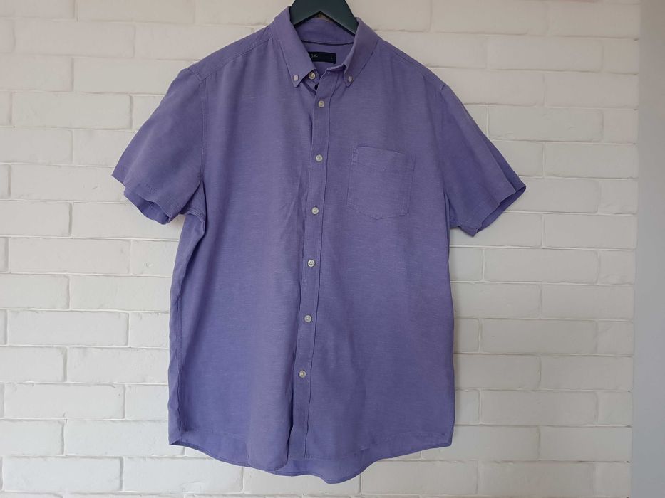 Koszula męska z dodtaki m Lnu L