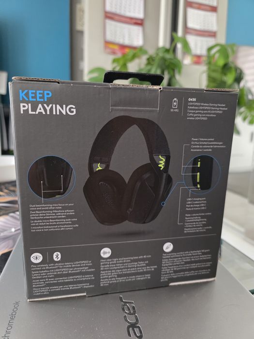 Słuchawki LOGITECH G435 Bezprzewodowe, Nauszne, Dźwięk przestrzenny