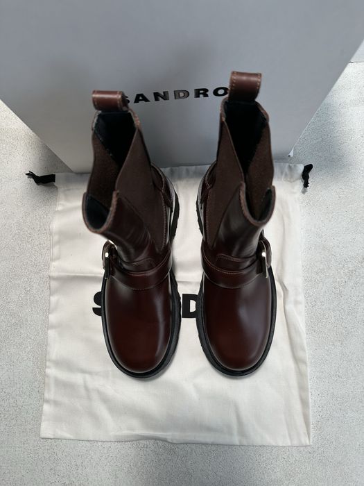 Ботинки Sandro коричневые кожа SFACH01022 baldinini