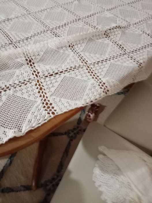 Toalha de renda feita a mão