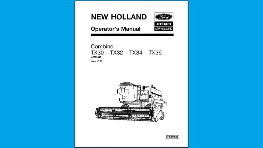 NEW HOLLAND TX 30 ,TX32, TX34, TX36 instrukcja obsługi