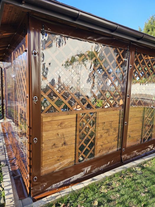 Plandeka na altanke, plandeki do altanki osłona tarasowa okna PVC