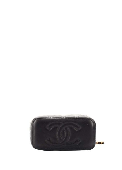 Сумка Chanel Long Vanity Case With Chain in Lambskin Black