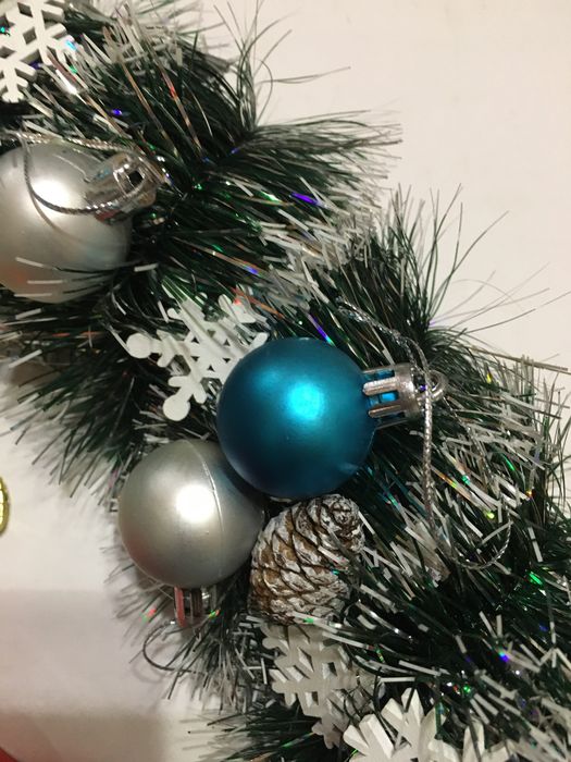 Новорічний вінок на двері /  діаметр 37 см / різдвяний вінок