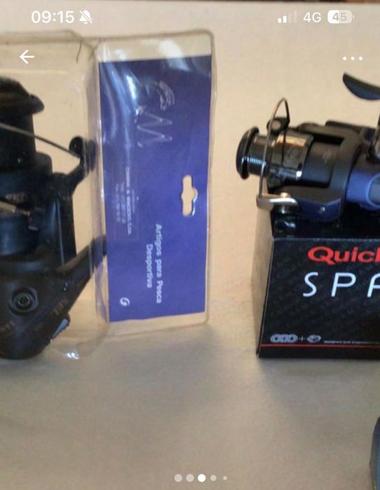 Canas de pesca, carretos e lanterna magnética