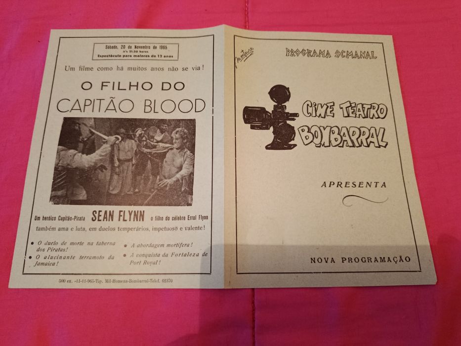 Cine-Teatro do Bombarral (panfletos anos 60) Relíquia