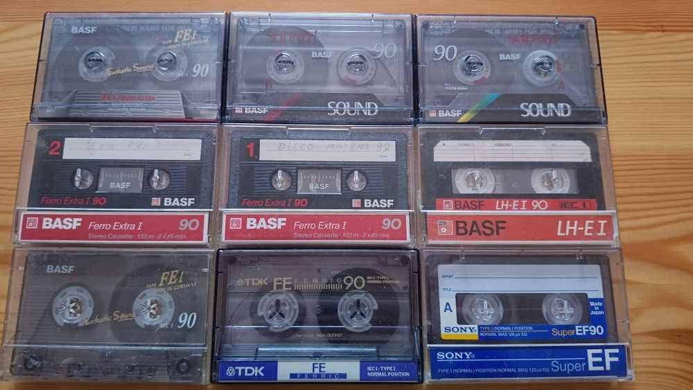 Аудио кассеты аудиокассеты аудіо касети 9  шт Basf Sony Tdk
