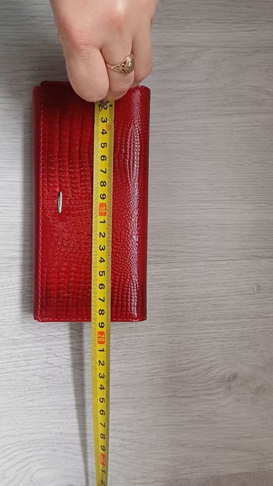 Portfel czerwony damski lakierowany duży NOWY  z metkami