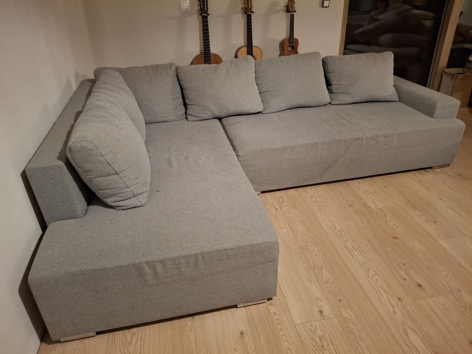 Kanapa sofa szara rozkładana narożnik