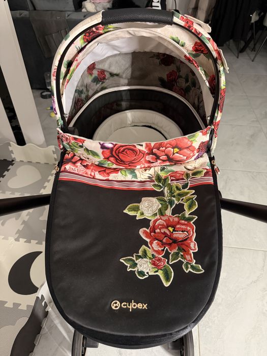 Коляска Cybex Mios Шасі Rose Gold+Люлька Lux Spring Blossom Light
