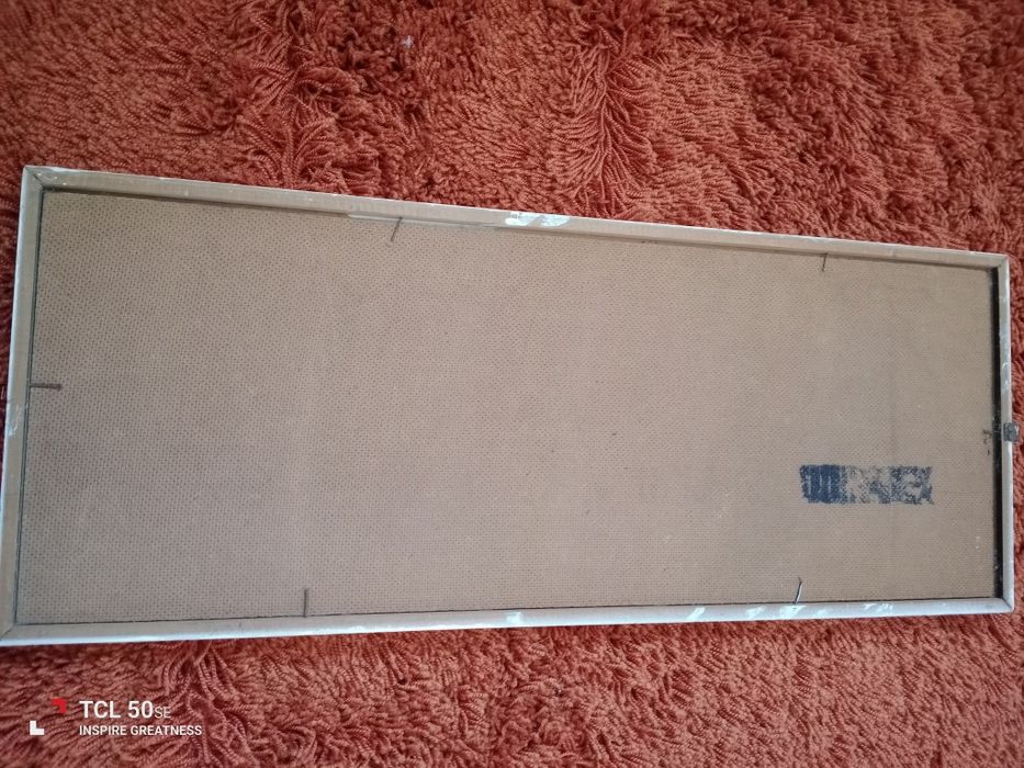 Coleção de três quadros muito antigos pintados a mão e com relevo.