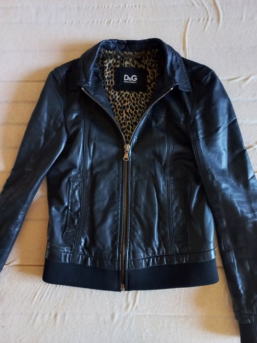 Кожаная женская куртка Dolce&Gabbana чёрного цвета, оригинал Италия
Ко