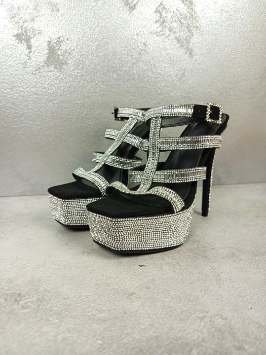 Buty na platformie 36 6,5 z diamencikami kryształkami szpilki