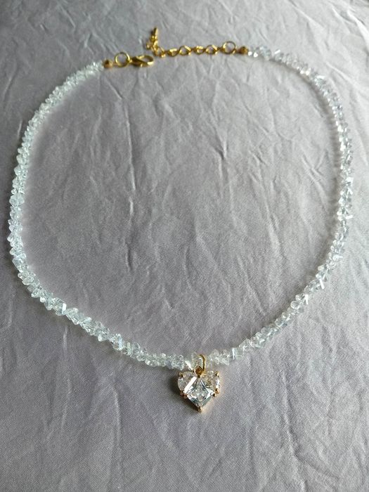Намисто з серцем кришталь позолота